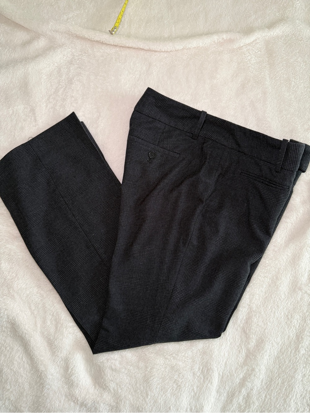 LOFT Marisa Mid rise Straight Leg Petite Dress Pants in Dk Grey Plaid Size 6P